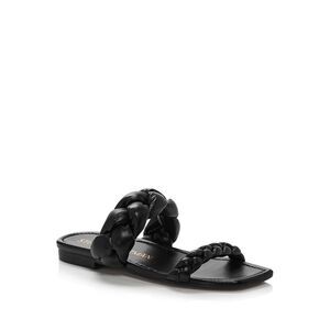 STUART WEITZMAN Womens Black Playa Toe Slip On Leather Slide Sandals 5.5 B